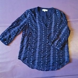 Sheer 3/4 sleeve blouse